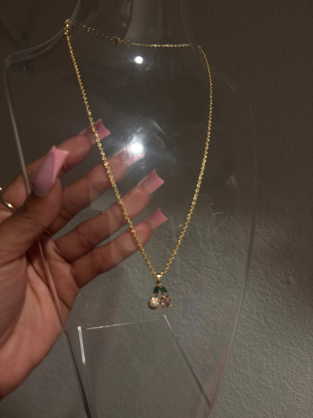 Pink Cherry Necklace