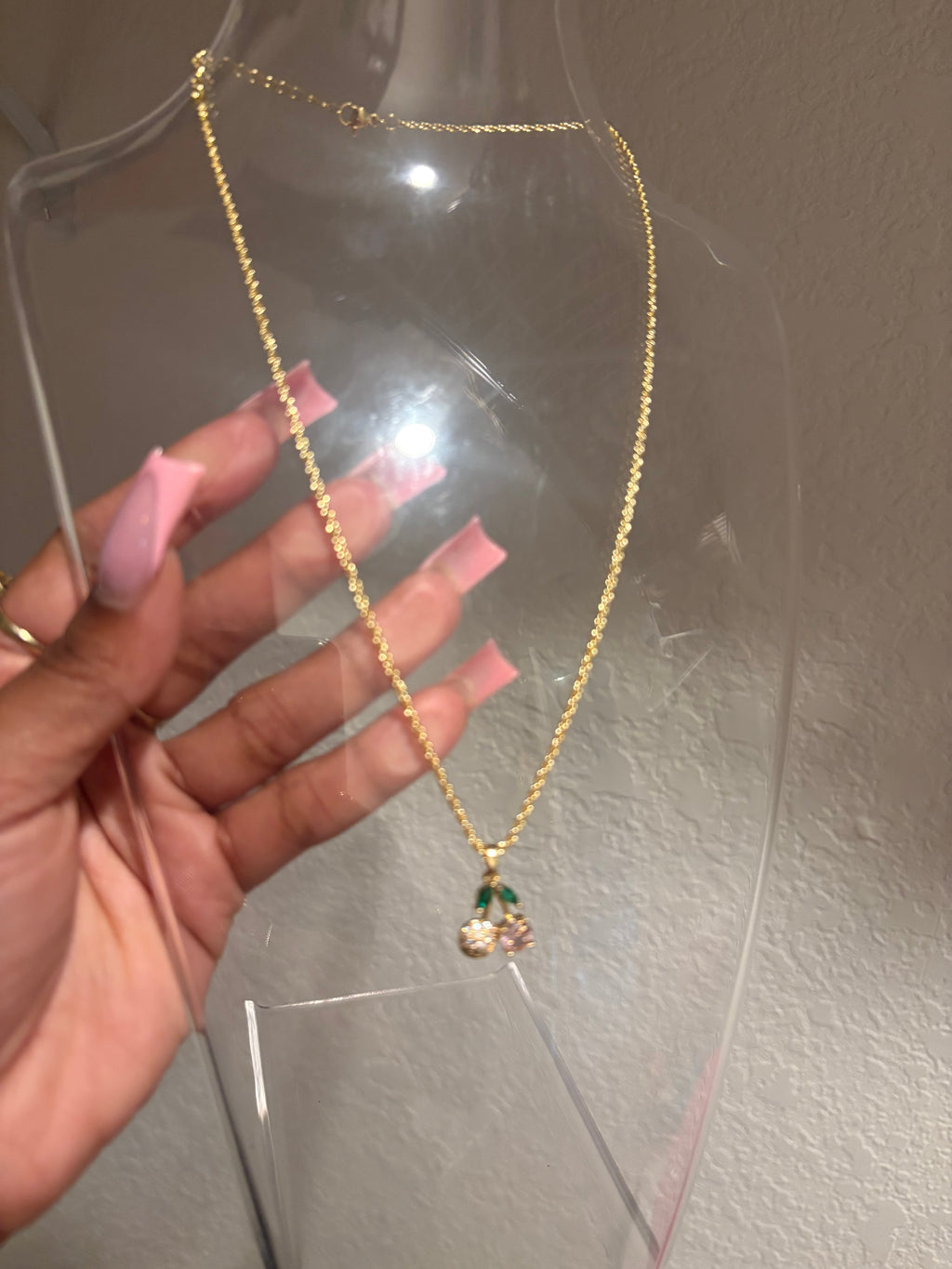 Pink Cherry Necklace